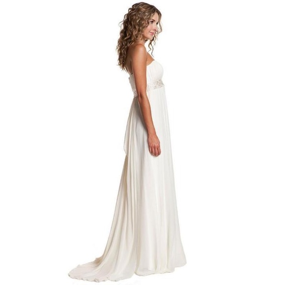 NICOLE MILLER BEADED SILK WEDDING BRIDAL DRESS JA0005 $1980 - Picture 4 of 12